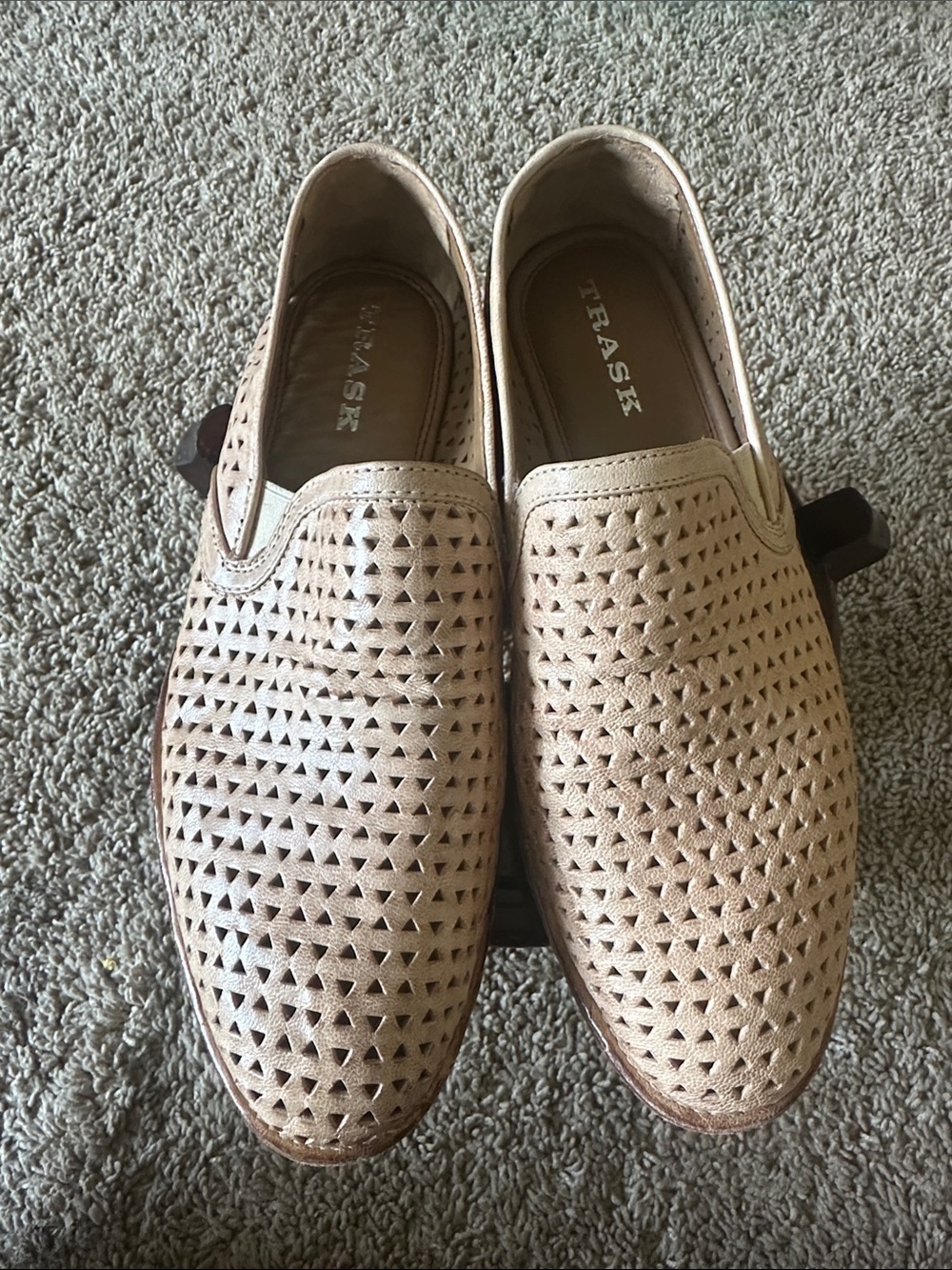 Trask Women's Perforated Slip-On Loafers in Beige